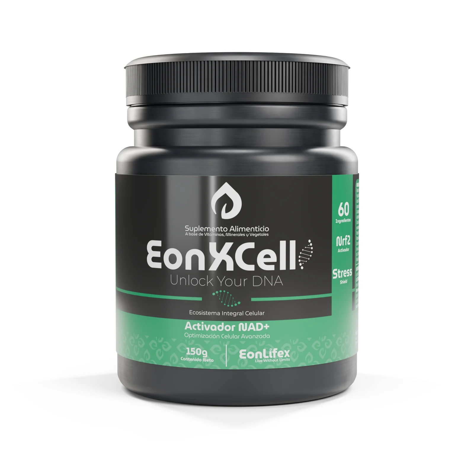 Frasco de EonXCell sobre fondo blanco